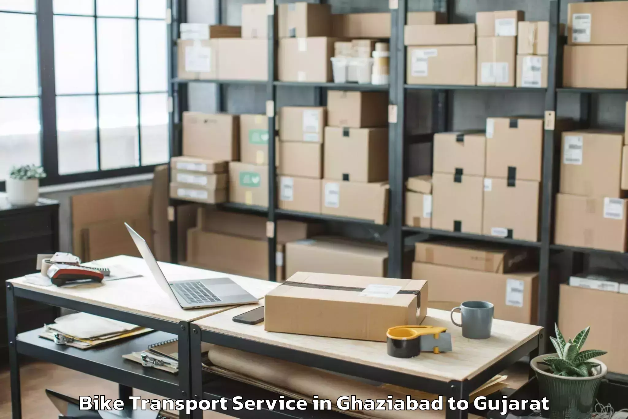 Book Ghaziabad to Patdi Bike Transport Online